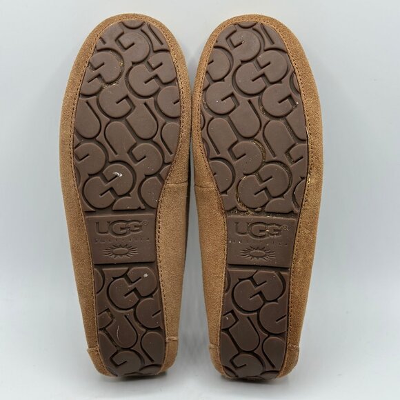 UGG Women's Lizzy Brown Slipper Driving Moccasin Tassel Suede Sheepskin Size 8 - Picture 7 of 8